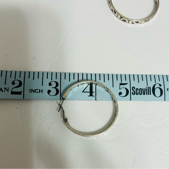 Brighton silver tone hoop earrings - Picture 3 of 3